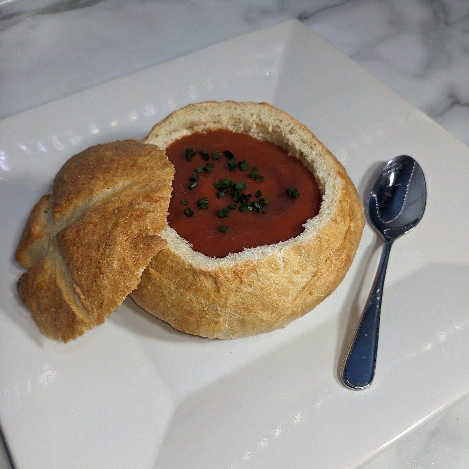 Image of bread bowl with soup