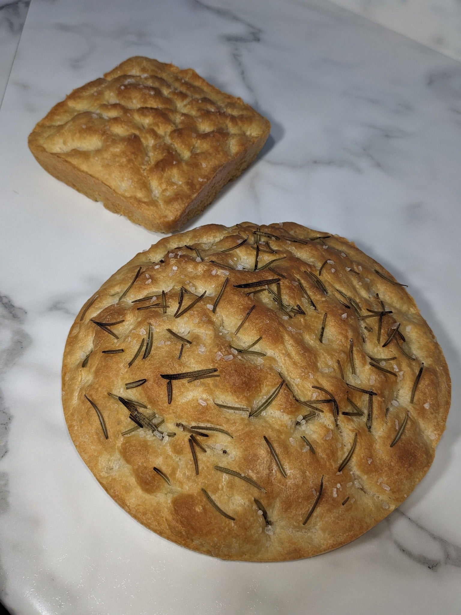 Image of a small and large focaccia bread