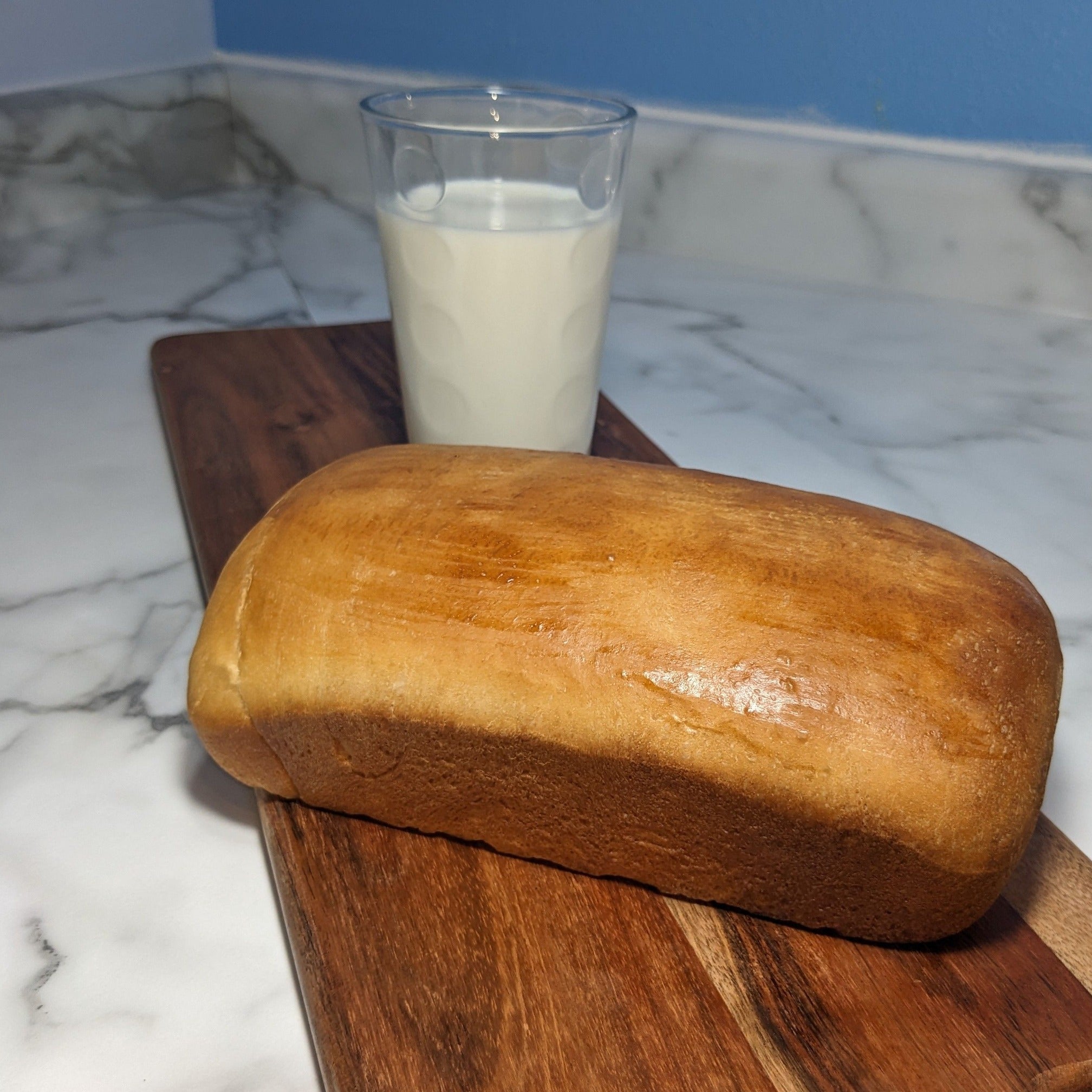 Image of sweet milk bread with glass of milk